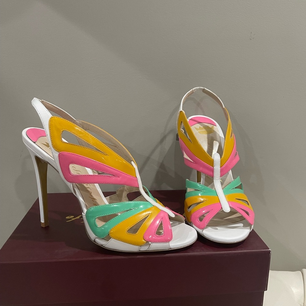 Ernesto white and multi colored sandals